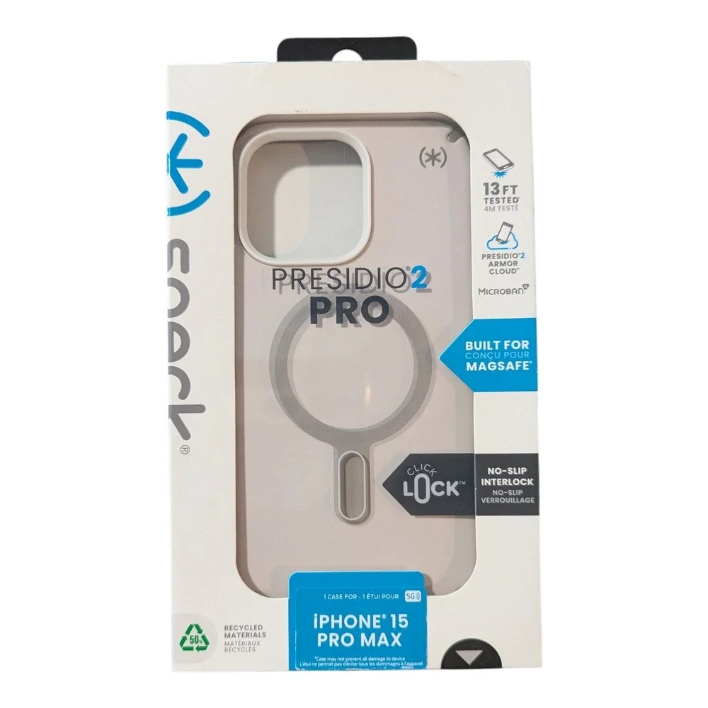 S5-N Speck Presidio2 Pro W/ClickLock for Apple iPhone 15 Pro Max - Bleached Bone